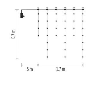 Udendørs LED julelyskæde 54xLED/8 funktioner 6,7x0,7m IP44 varm hvid