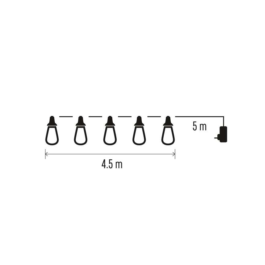 Udendørs LED lyskæde 100xLED/9,5 m IP44