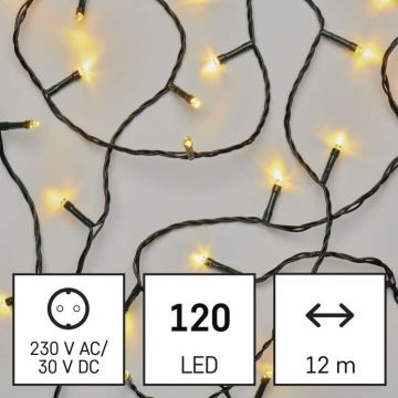 Udendørs LED lyskæde 120xLED/17 m IP44 varm hvid