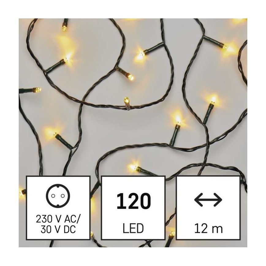 Udendørs LED lyskæde 120xLED/17 m IP44 varm hvid