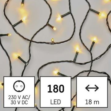 Udendørs LED lyskæde 180xLED/23m IP44 varm hvid