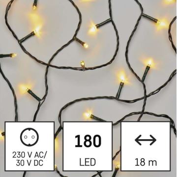 Udendørs LED lyskæde 180xLED/8 funktioner 23 m IP44 varm hvid