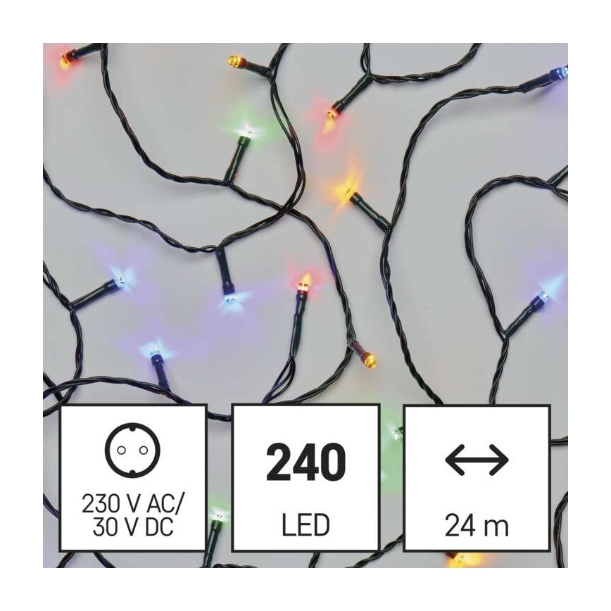 Udendørs LED lyskæde 240xLED/29 m IP44 flerfarvet