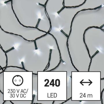 Udendørs LED lyskæde 240xLED/29 m IP44 kold hvid