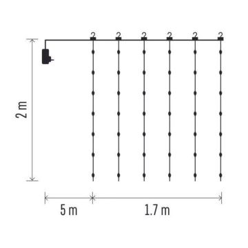 Udendørs LED lyskæde 240xLED/8 funktioner 6,7 m IP44 varmt hvidt lys