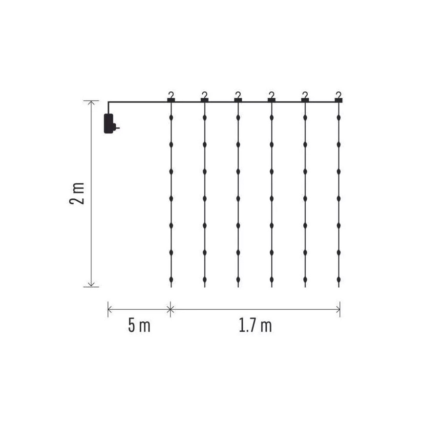 Udendørs LED lyskæde 240xLED/8 funktioner 6,7 m IP44 varmt hvidt lys