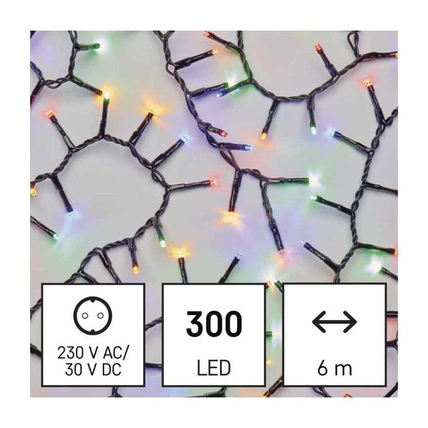 Udendørs LED lyskæde 300xLED/11 m IP44 flerfarvet