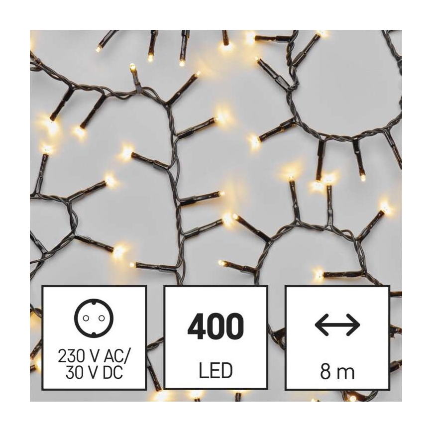 Udendørs LED lyskæde 400xLED/13 m IP44 varm hvid