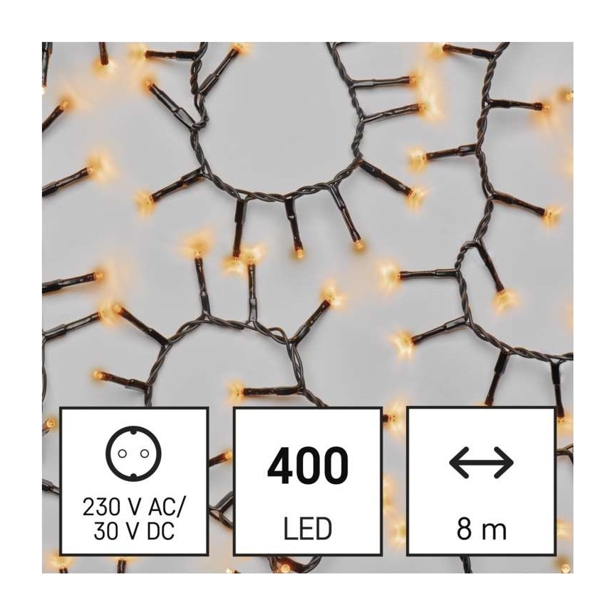 Udendørs LED lyskæde 400xLED/13 m IP44 vintage