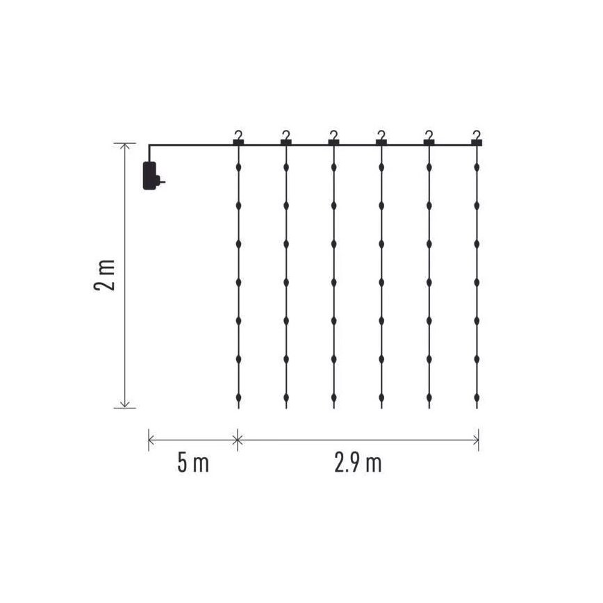 Udendørs LED lyskæde 400xLED/8 funktioner 7,9 m IP44 varmt hvidt lys