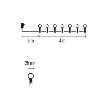 Udendørs LED lyskæde 40xLED/9 m IP44 blå