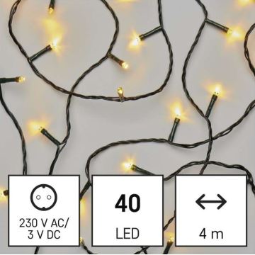 Udendørs LED lyskæde 40xLED/9 m IP44 varm hvid