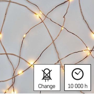 Udendørs LED lyskæde 75xLED/12,5 m IP44 varm hvid