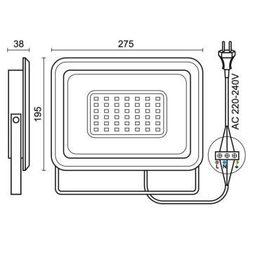 Udendørs LED projektør LED/100W/230V 4000K IP65 sort