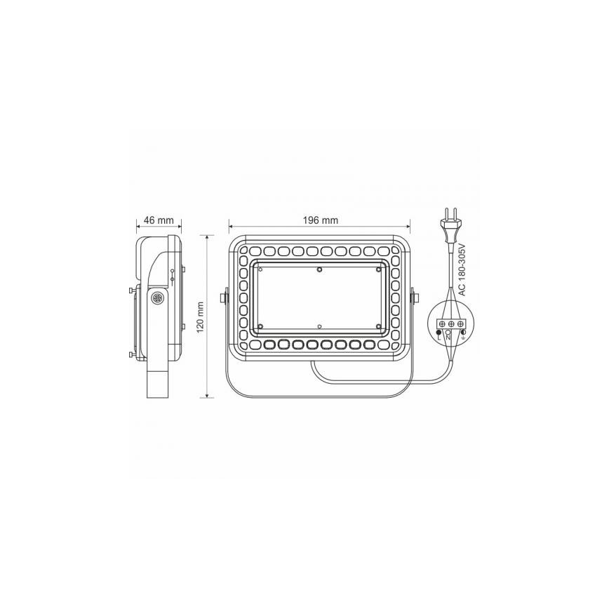 Udendørs LED projektør PROFI LED/30W/180-305V IP65