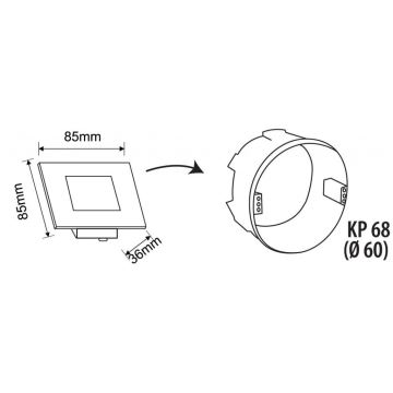 Udendørs LED trappelampe LED/1,7W/230V 3000/4000/6000K IP54 hvid