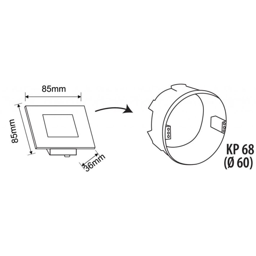 Udendørs LED trappelampe LED/1,7W/230V 3000/4000/6000K IP54 hvid