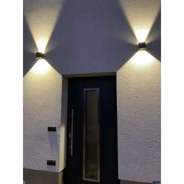 Udendørs LED væglampe 2xLED/3W/230V IP54 antracitgrå