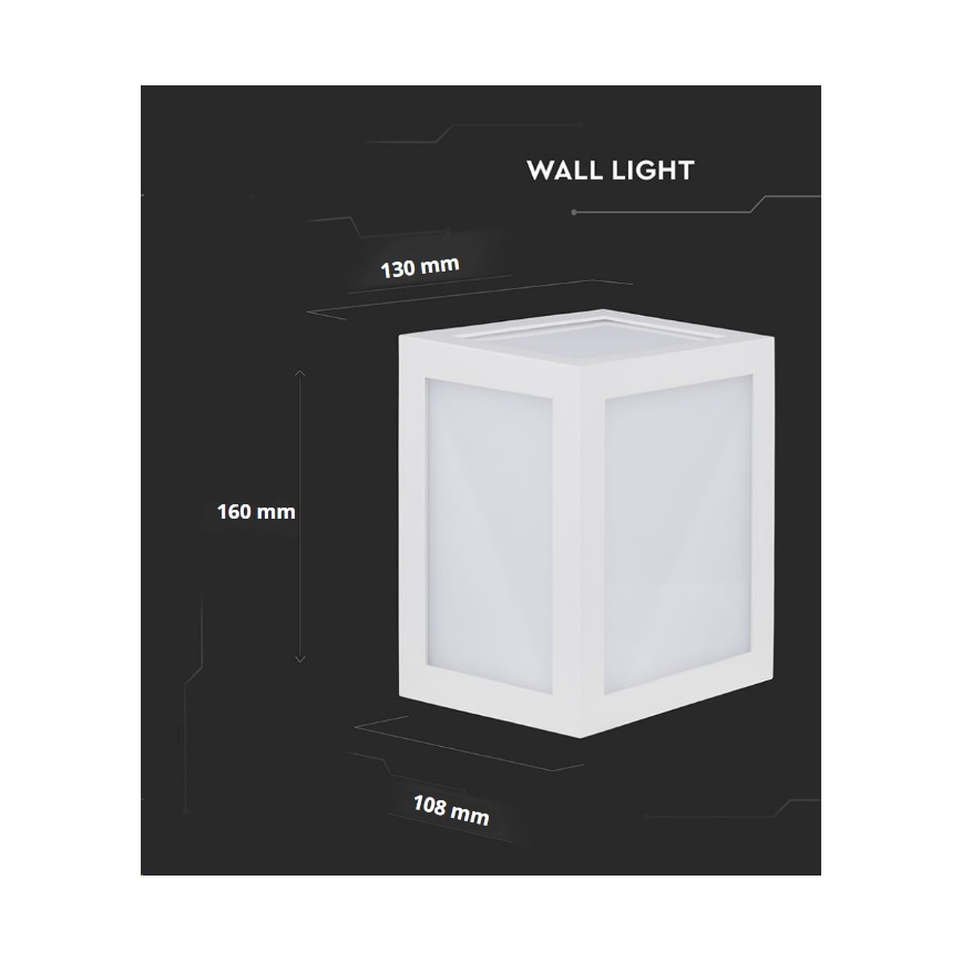 Udendørs LED væglampe LED/12W/230V 3000K IP65 hvid