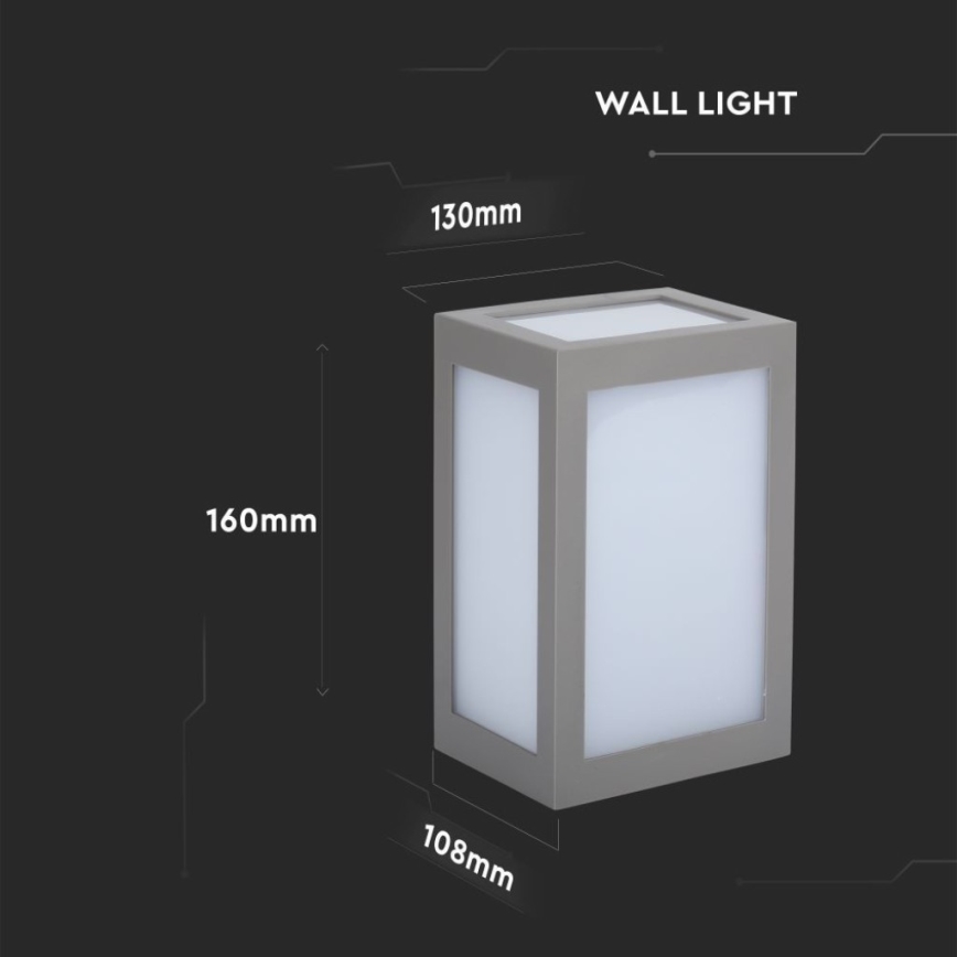 Udendørs LED væglampe LED/12W/230V 4000K IP65 grå