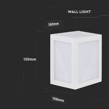 Udendørs LED væglampe LED/12W/230V IP65 4000K hvid