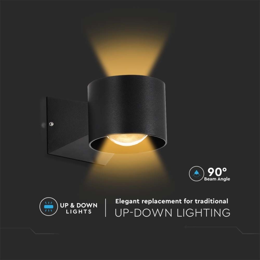 Udendørs LED væglampe LED/5W/230V 3000K IP65 sort
