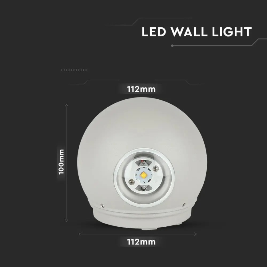 Udendørs LED væglampe LED/6W/230V 4000K IP65 grå