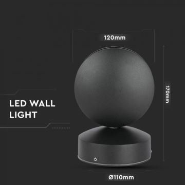LED Udendørs wall flexible lys LED/7W/230V 4000K IP65 sort