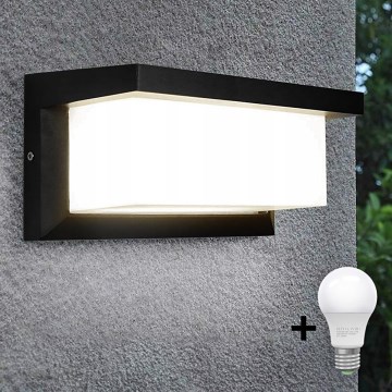 Udendørs LED væglampe NEELY 1xE27/15W/230V 3000K IP54 sort