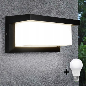 Udendørs LED væglampe NEELY 1xE27/9W/230V 3000K IP54 sort