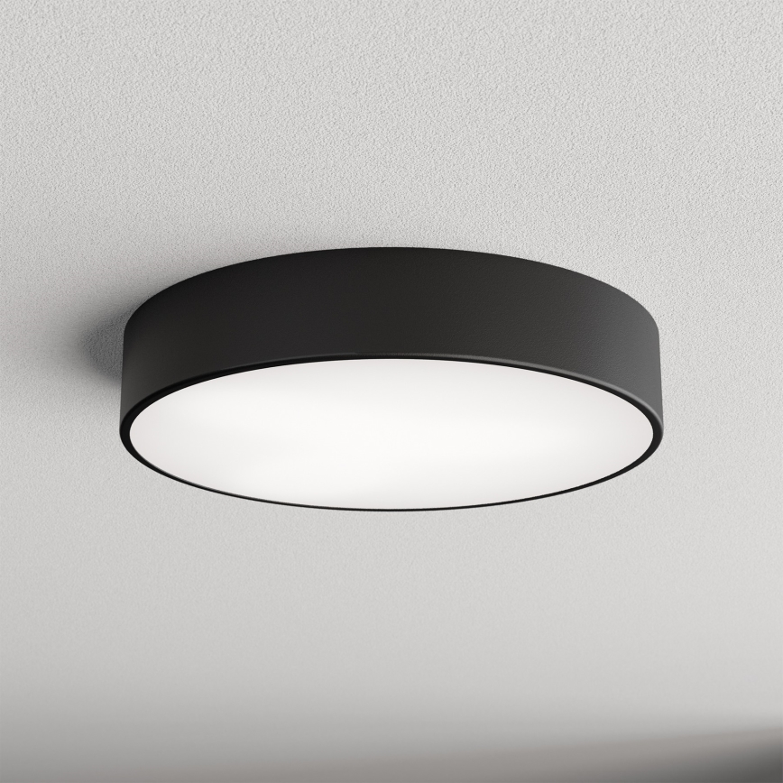 Udendørs loftlampe med sensor CLEO 3xE27/24W/230V diam. 40 cm sort IP54