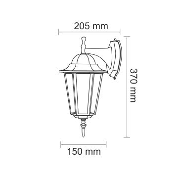 Udendørs væglampe 1xE27/20W/230V IP43 patina