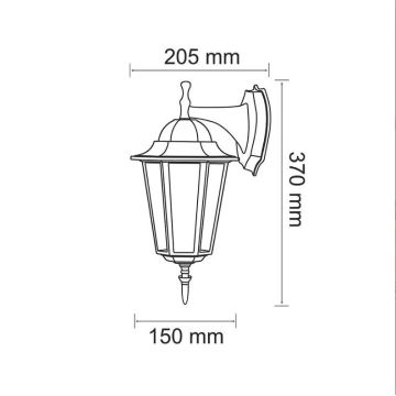 Udendørs væglampe 1xE27/20W/230V IP43 sort