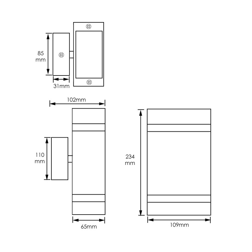 Udendørs væglampe LITEK 2xGU10/30W/230V IP44 sort