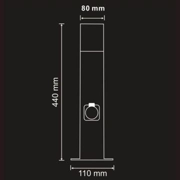 Udendørslampe med stikkontakt DALLAS 1xE27/12W/230V IP44