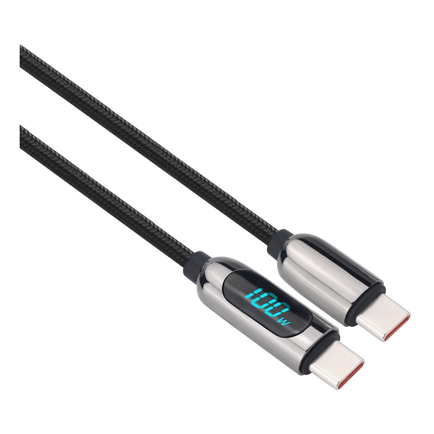 USB-C kabel med display 100W 1 m