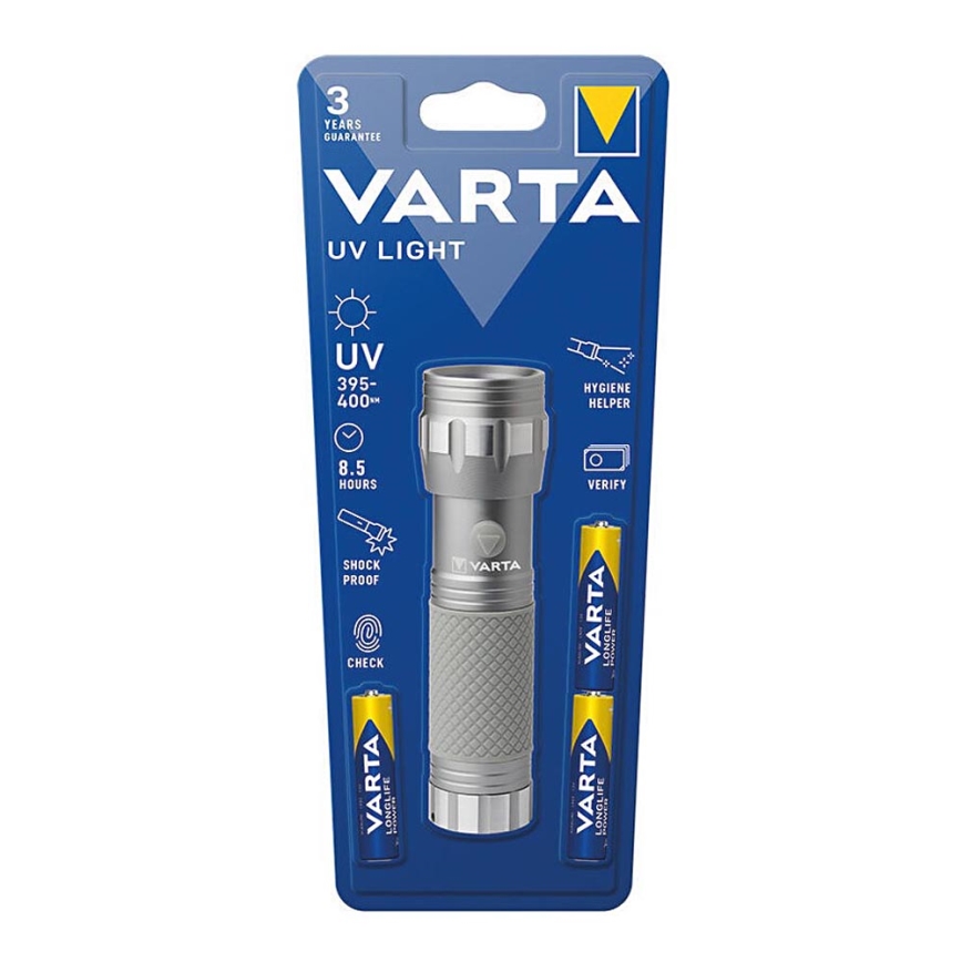 Varta 15638101421 - LED lommelygte UV LIGHT UV/3xAAA