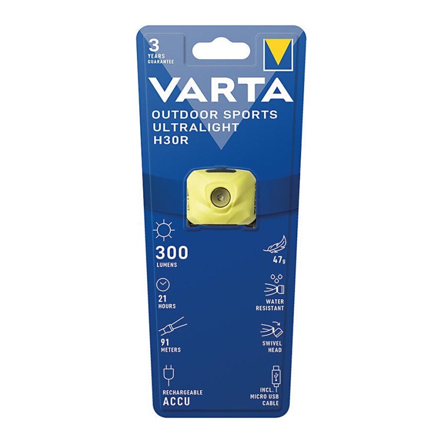 Varta 18631201401 - LED pandelampe dæmpbar og genopladelig OUTDOOR SPORTS LED/5V IPX4 gul