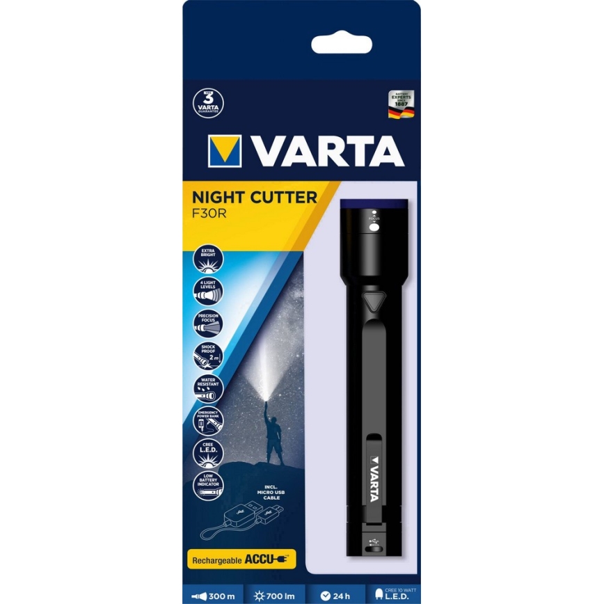 VARTA 18901 - LED Lommelygte USB LED/10W - power bank 2600mAh