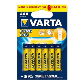 Varta 4103 - 6 stk. Alkalisk batteri LONGLIFE EXTRA AAA 1,5V