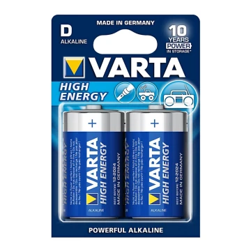 Varta 4920 - 2 stk. Alkalisk batteri HIGH ENERGY D 1,5V