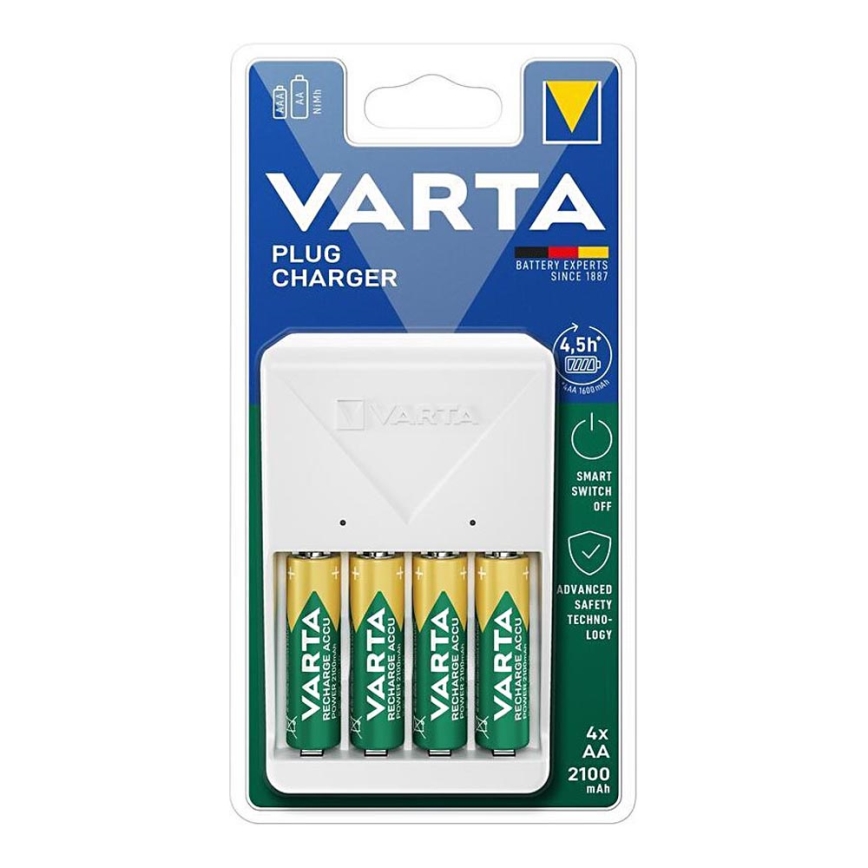 Varta 57657101451 - Batterioplader 4xAA/AAA 2100mAh 230V