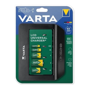 Varta 57688101401 - Universal LCD batterioplader 230V