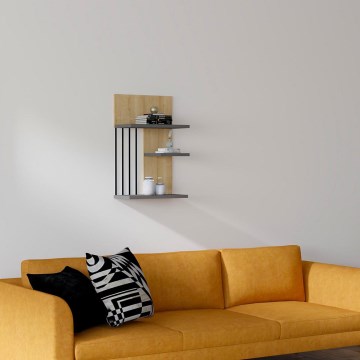 Væghylde NEZMA 60x40 cm beige/antracitgrå
