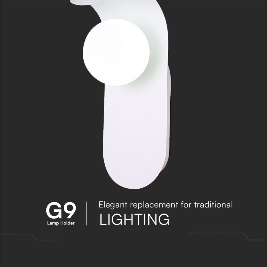Væglampe 1xG9/5W/230V hvid