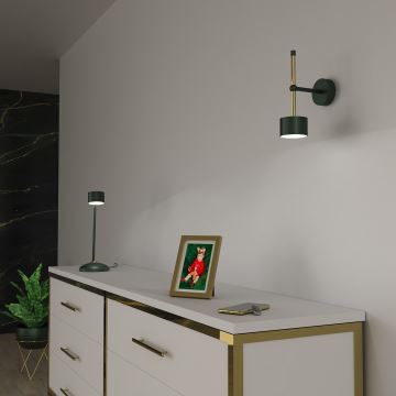 Væglampe ARENA 1xGX53/11W/230V grøn/guldfarvet