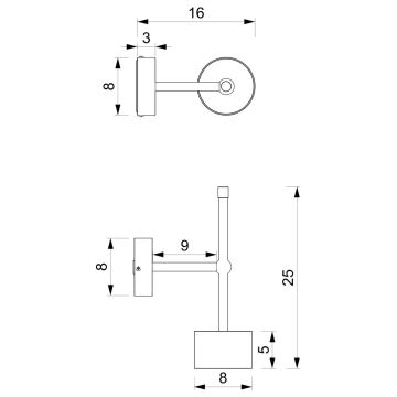 Væglampe ARENA 1xGX53/11W/230V sort/guldfarvet