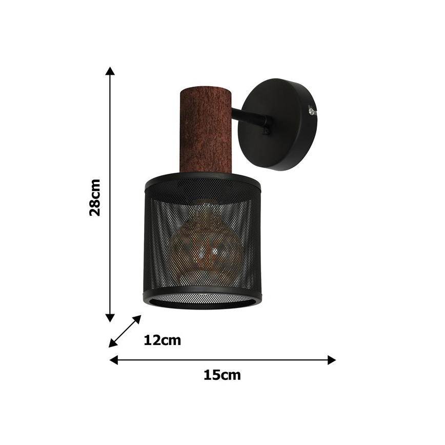 Væglampe ARES BLACK 1xE27/60W/230V
