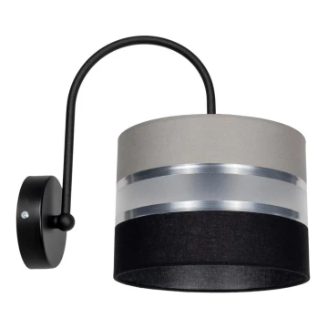 Væglampe CORAL 1xE27/60W/230V sort/grå