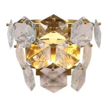 Væglampe i krystal DIANA 2xE14/40W/230V guldfarvet